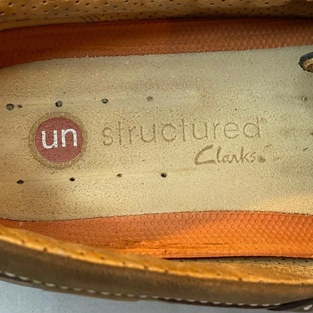 Clarks Unstructured Men's Dark Gray Leather Boat‎ Shoes Loafers Size 11